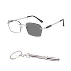 Arenzza sapphire-hard anti-blue light reading glasses with dual-use lenses for near and far vision, designed for durability and eye protection.