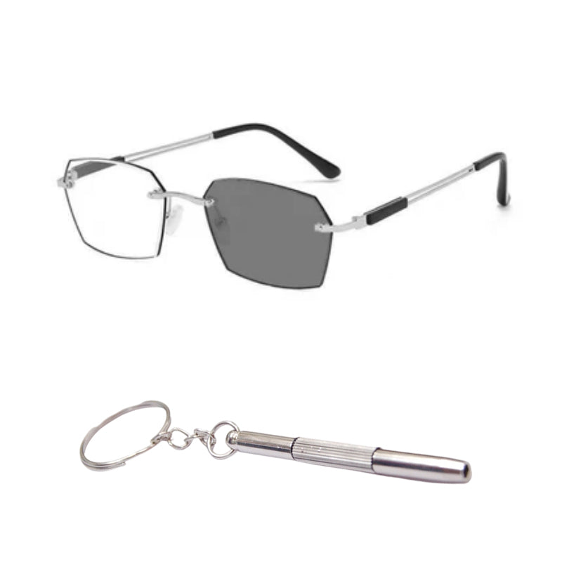 Arenzza sapphire-hard anti-blue light reading glasses with dual-use lenses for near and far vision, designed for durability and eye protection.