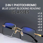 Arenzza sapphire-hard anti-blue light reading glasses with clear lenses, designed for durability and eye protection, dual-use for near and far vision.