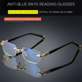Arenzza sapphire-hard blue light reader glasses with anti-blue light lenses for clear, comfortable vision near and far.