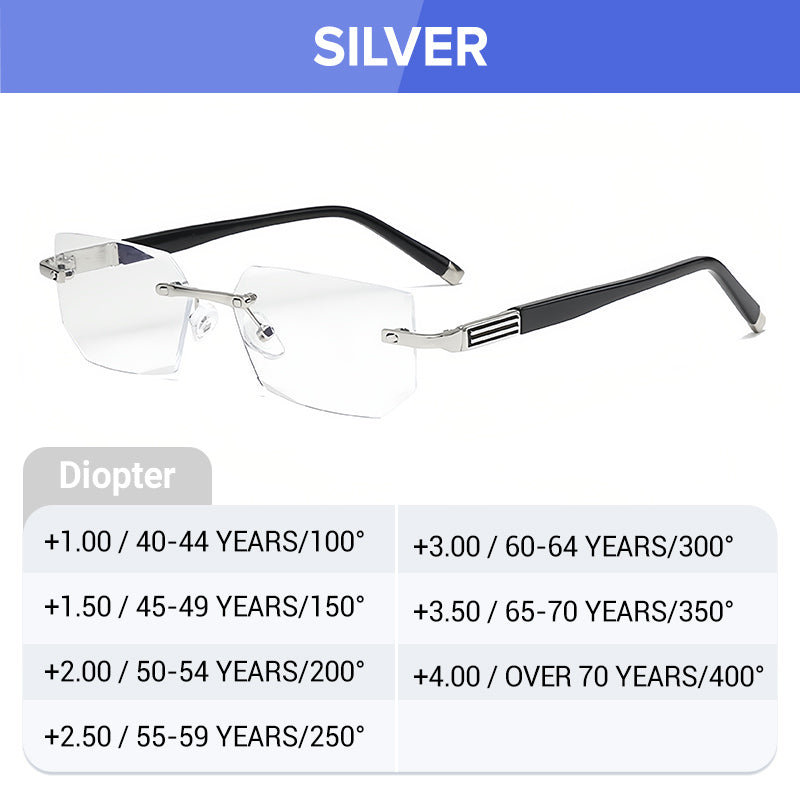 Arenzza sapphire-hard anti-blue light reading glasses with dual-use design for clear vision and eye protection, displayed on a white background.