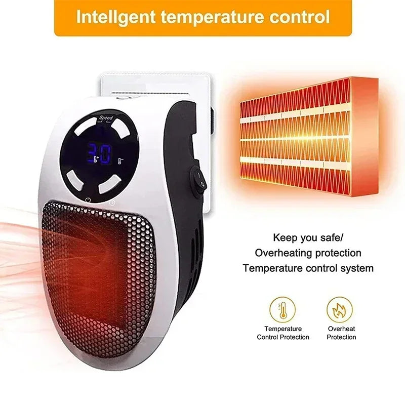 Portable Electric Heater – Wall-Mounted Warm Air Blower for Home