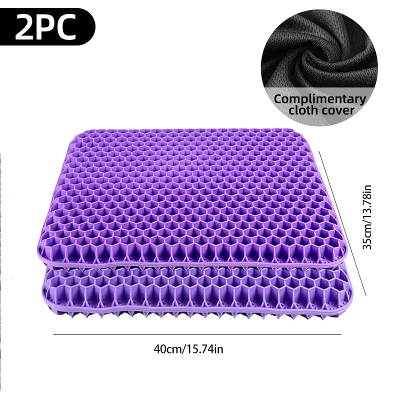 Gel Seat Cushion Summer Breathable Honeycomb Design For Pressure Relief Back Tailbone Pain - Home Office Wheelchair Chair Cars