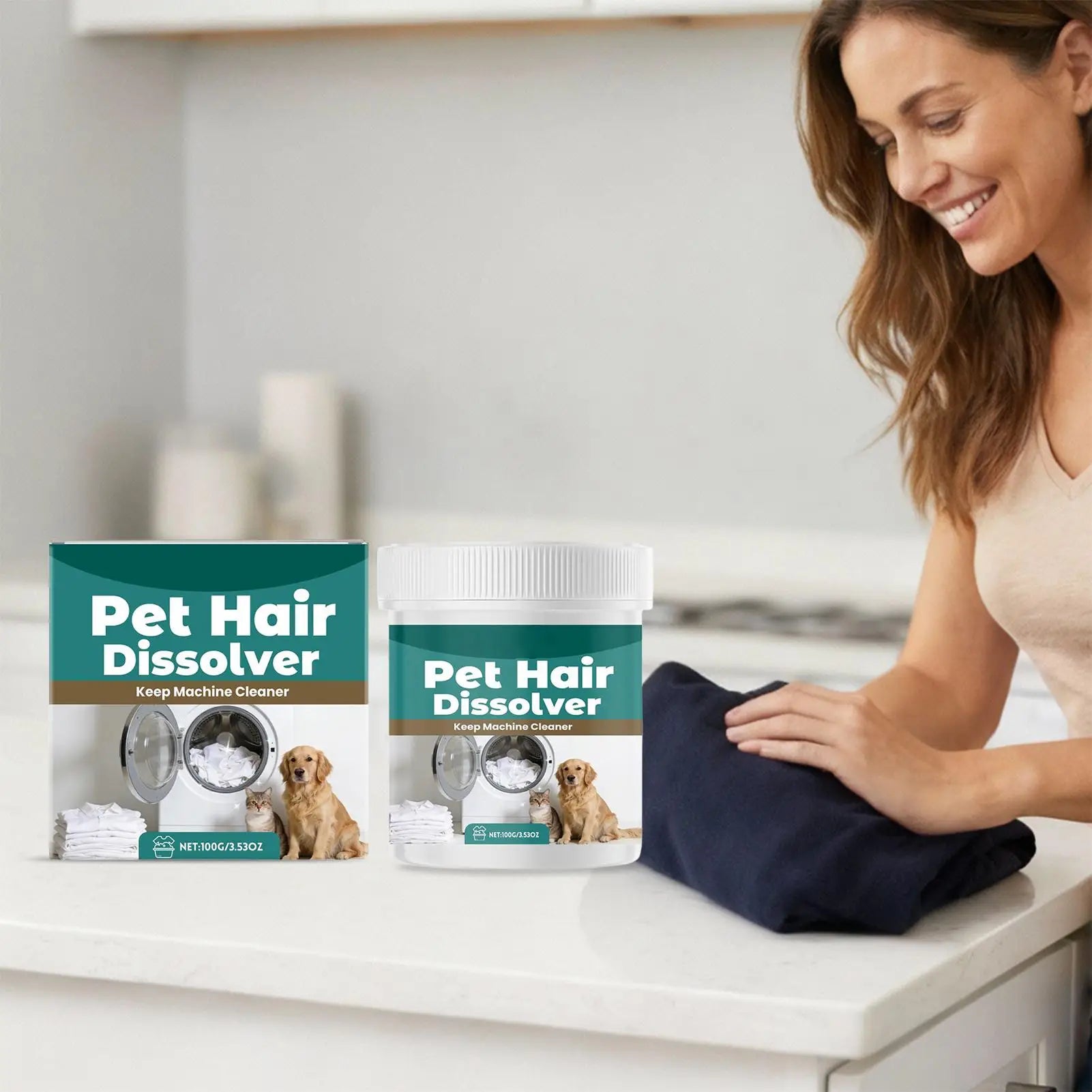Pet Hair Dissolver washing machine Deep Cleaning Multipurpose Dissolving Agent Dog & Cat Hair Remover Dissolver for Clothes Odor