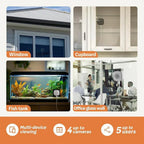 Arenzza Smart 2K Window Security Camera with Ultra-HD night vision, capturing clear footage of a window area at night.