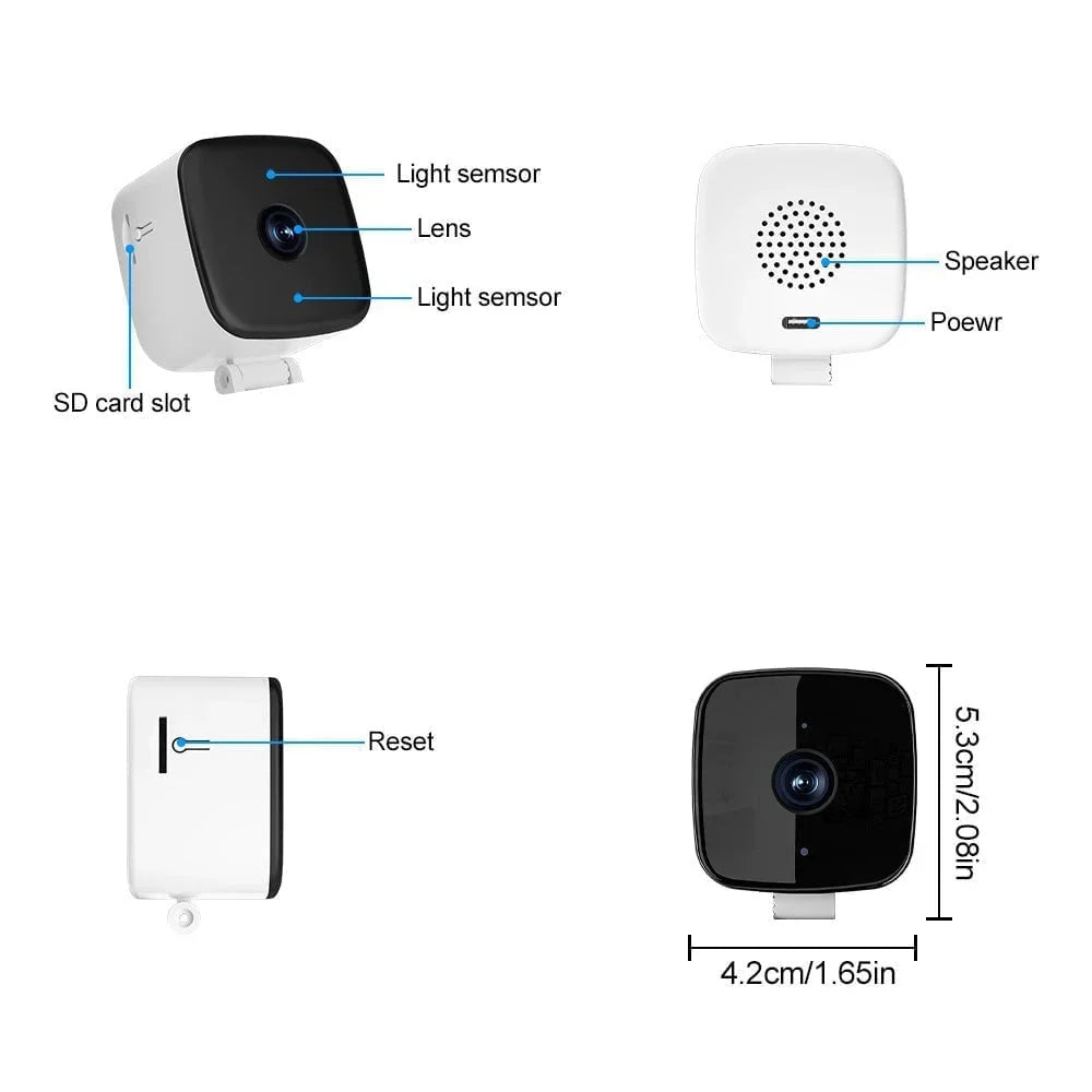 Arenzza Smart 2K Window Security Camera with Ultra-HD night vision, showing the camera mounted on a window frame at night.