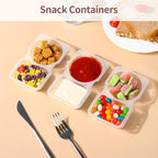 Arenzza reusable snack container with clear lid and compartments, ideal for storing snacks and keeping them fresh.