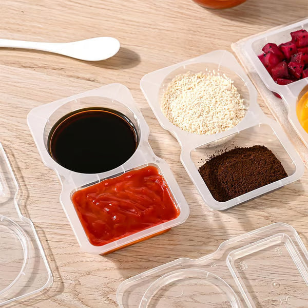 Arenzza reusable snack container with a clear lid and colorful silicone seals, perfect for storing snacks and keeping them fresh.