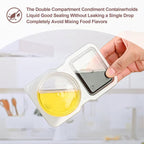 Arenzza reusable snack container with multiple compartments, ideal for storing snacks, shown in a clear, compact design.