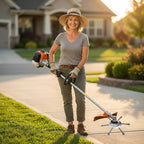 Arenzza precision grass trimmer with a lightweight design and adjustable handle, ideal for neat, professional-looking lawn edges.