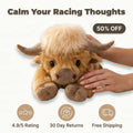 Aarenza Highland Cow plush toy with soft fur, designed as a calming sleep companion for stress relief.