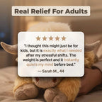 Arenzza anti-stress Highland cow plush toy, soft calming sleep companion with detailed plush features and gentle expression.