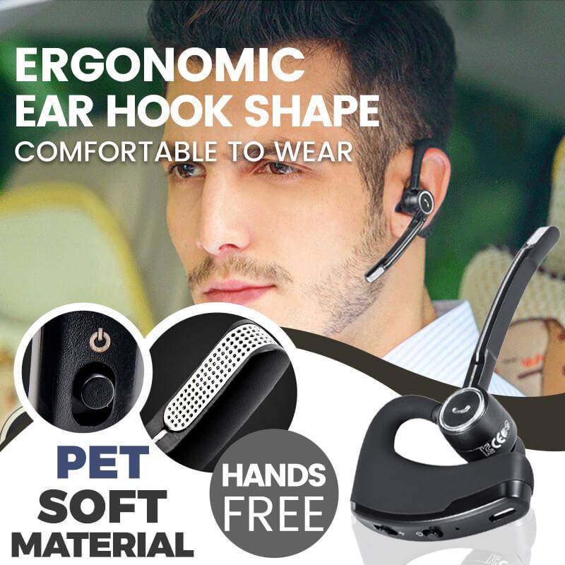 Arenzza Stereo Wireless Business Bluetooth Headphones with over-ear design, black color, and cushioned ear cups for comfortable listening.