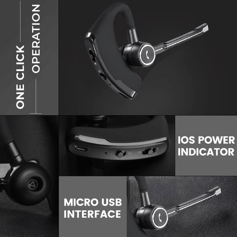 Arenzza stereo wireless Bluetooth headphones for business use, showcasing over-ear design with cushioned ear cups and sleek black finish.
