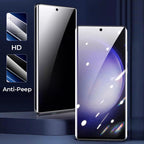 Arenzza 4K HD glass screen protector with anti-peep and auto dust-elimination for Samsung Galaxy S Series, showing the clear, protective glass.