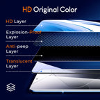 Arenzza 3C anti-peep and 4K HD glass screen protector with auto dust-elimination installation on a Samsung Galaxy S series phone.