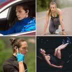 Arenzza bone conduction Bluetooth headphones with open-ear design and sleek black finish, showing the headphones resting on a surface.