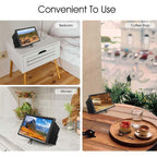 Arenzza 3D mobile phone screen amplifier for 3C devices, showing the transparent, curved design enhancing phone display visibility.