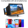 Arenzza 3D mobile phone screen amplifier displaying a smartphone with enlarged 3C screen for better viewing.
