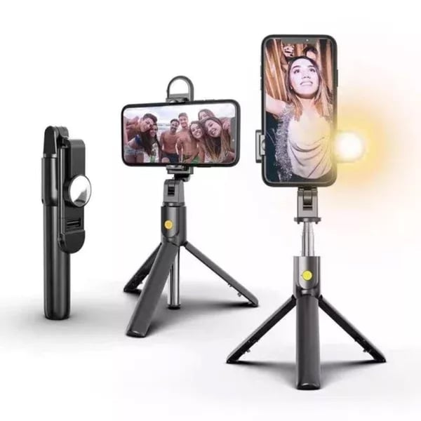 Arenzza 6-in-1 wireless Bluetooth selfie stick for smartphones, featuring adjustable arm and built-in Bluetooth remote control.