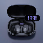 Arenzza Endurance Bone Conduction Bluetooth Ear Headset hanging behind the ear, designed for comfortable 3C electronic use.