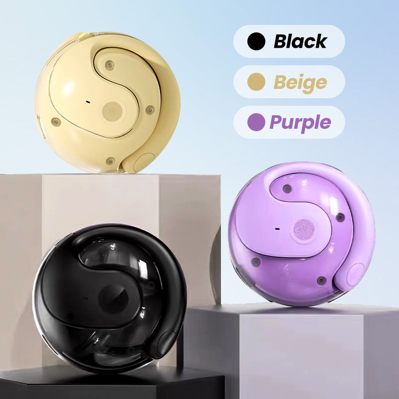 Arenzza Smart Bluetooth translation earbuds in black, featuring compact design and in-ear fit, ideal for language translation.