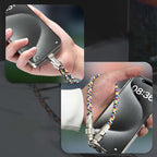 Arenzza 2-in-1 phone lanyard charging cable with USB and lightning connectors, designed for convenient mobile device charging and carrying.
