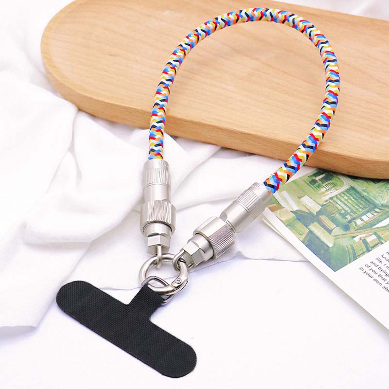 Arenzza 2-in-1 phone lanyard charging cable with built-in USB and charging port, designed for convenient mobile device charging.
