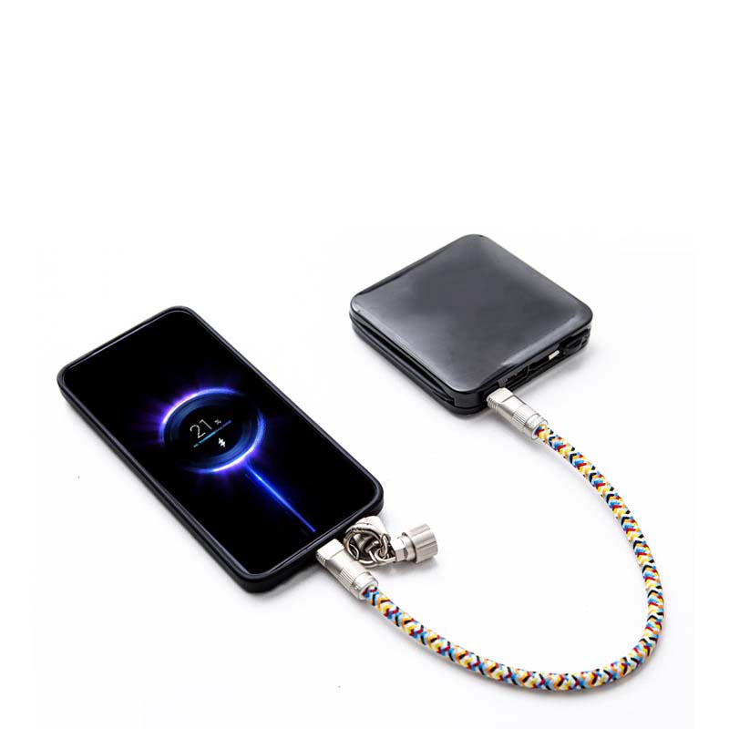 Arenzza 2-in-1 phone lanyard charging cable for 3C devices, featuring a compact design with integrated charging and lanyard attachment.