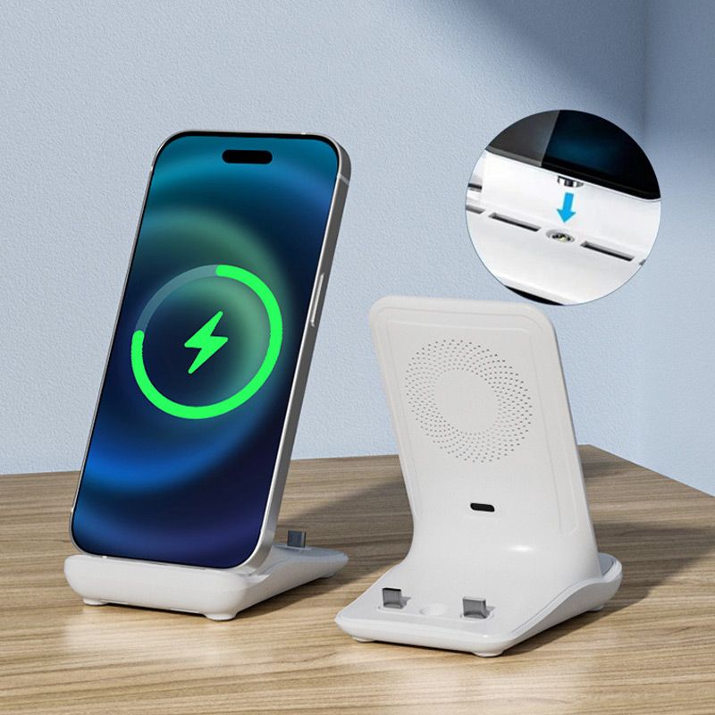 Arenzza 100W wireless fast charger and phone holder with sleek design, featuring a charging pad and adjustable phone cradle.