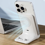 Arenzza 100W wireless fast charger and phone holder, 3C electronic device with a sleek design for charging and holding smartphones.