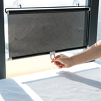 Aarenza EasyShade™ no-drill heat blocking shade providing instant cool comfort, shown in a relaxed outdoor lifestyle scene.