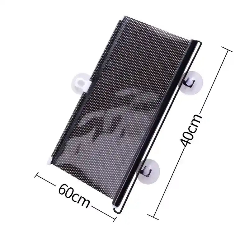 Aarenza EasyShade™ no-drill heat blocking shade installed on a vehicle window, providing sun protection and UV blocking.
