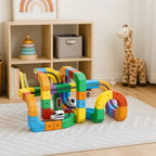 Aarenza BuildLoop™ DIY Magnetic Train Track Set with colorful tracks, magnetic connectors, and a creative, active play scene.
