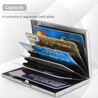 Arenzza RFID credit card case bag with secure card slots and sleek design, shown in a close-up image.