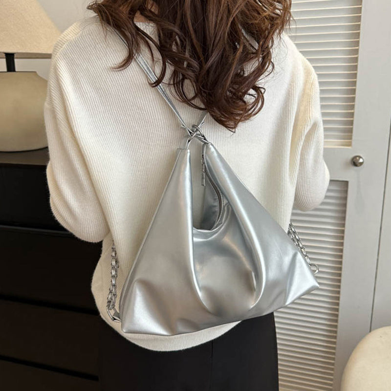 Aarenza large textured soft leather women's bag with spacious interior and stylish design, shown in a close-up view.
