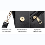 Aarenza multi-layer women's leather bag featuring multiple compartments and a stylish design, perfect for fashion-forward occasions.