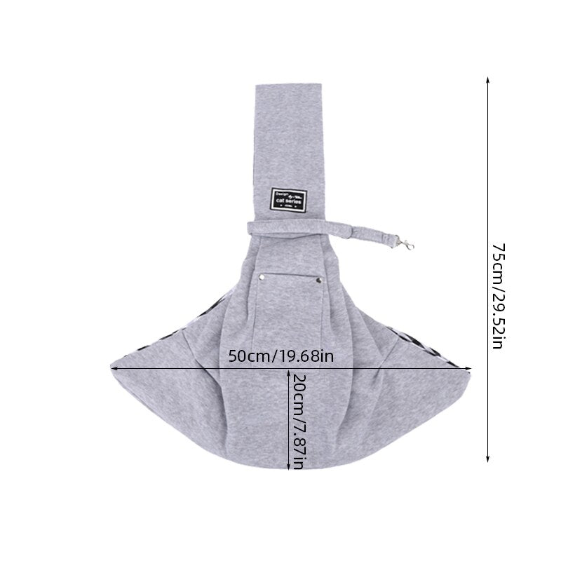Arenzza dog sling carrier bag with adjustable strap and soft interior for comfortable pet carrying.