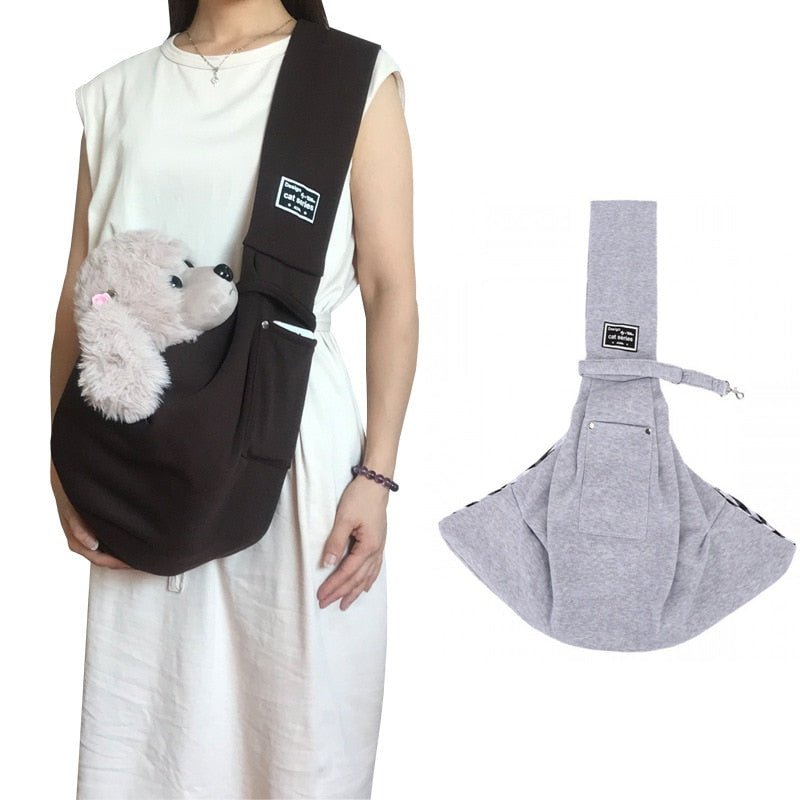 Arenzza dog sling carrier bag with adjustable strap and soft fabric for comfortable pet carrying