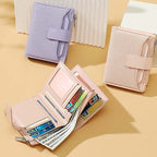Arenzza multi-layer zipper wallet with two-fold design, handheld bag style, featuring multiple compartments and a sleek black finish.