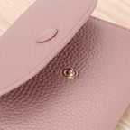 Arenzza fashion lychee pattern PU leather short wallet with snap button, compact bag with stylish design and convenient closure.