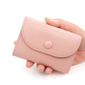 Arenzza fashion lychee pattern PU leather short wallet with snap button, featuring a compact design and stylish appearance.