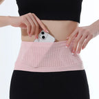 Arenzza multifunctional knit breathable concealed waist bag with adjustable strap and multiple compartments for storage.