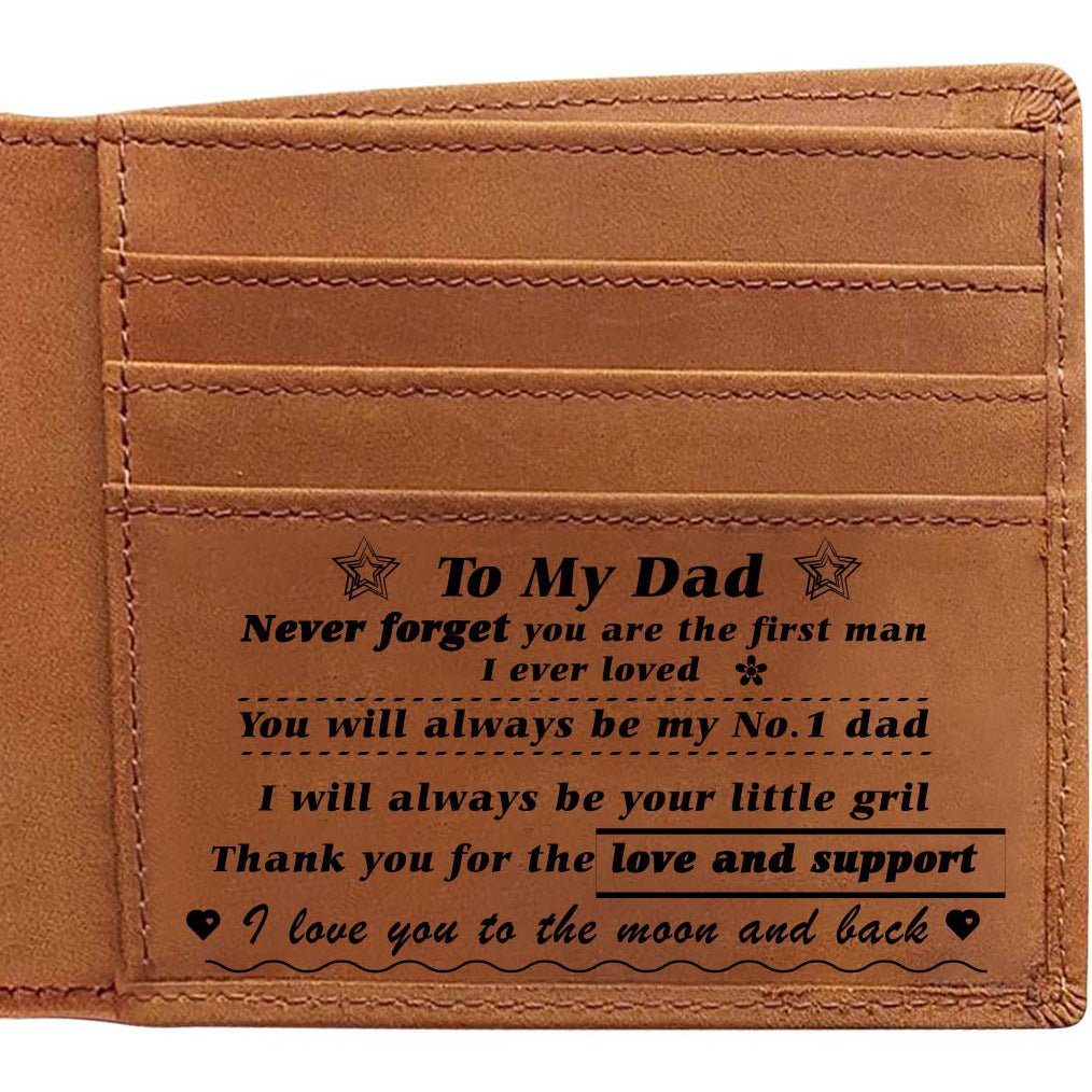 Arenzza engraved genuine leather wallet, stylish and durable bag in brown with detailed engravings, on a plain background.