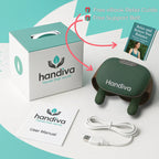 Arenzza The Handiva™ real hands neck and shoulder massager demonstrating its ergonomic design and textured massage nodes.