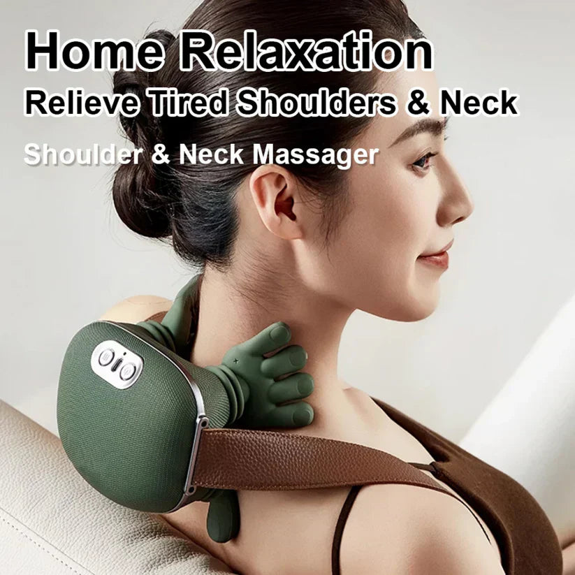 Arenzza Handiva™ neck and shoulder massager with realistic hand-shaped grips for soothing muscle relief.