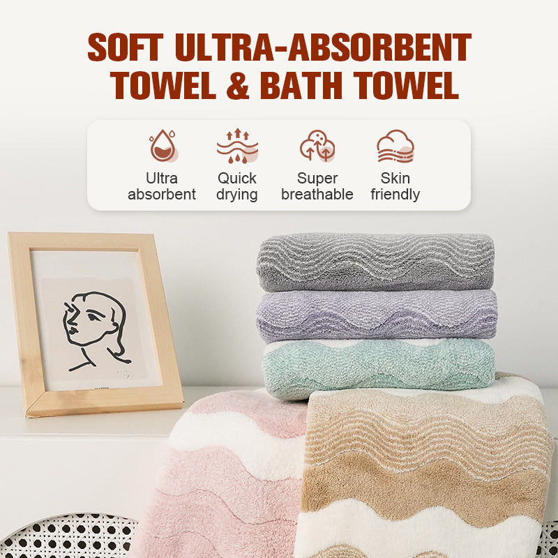 A plush, ultra-absorbent Arenzza bathroom towel featuring soft, premium fabric with a textured, comfortable surface.