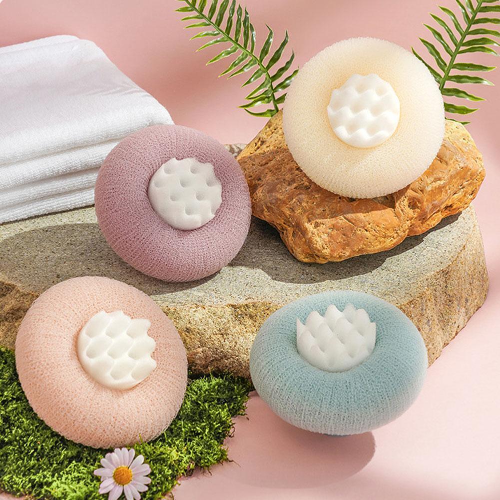 Super soft sunflower suction cup bath ball by Arenzza, designed for bathroom use, featuring a bright sunflower design and gentle texture.