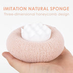 A soft sunflower-shaped suction cup bath ball from Arenzza, designed for bathroom use, with bright yellow sunflower details.