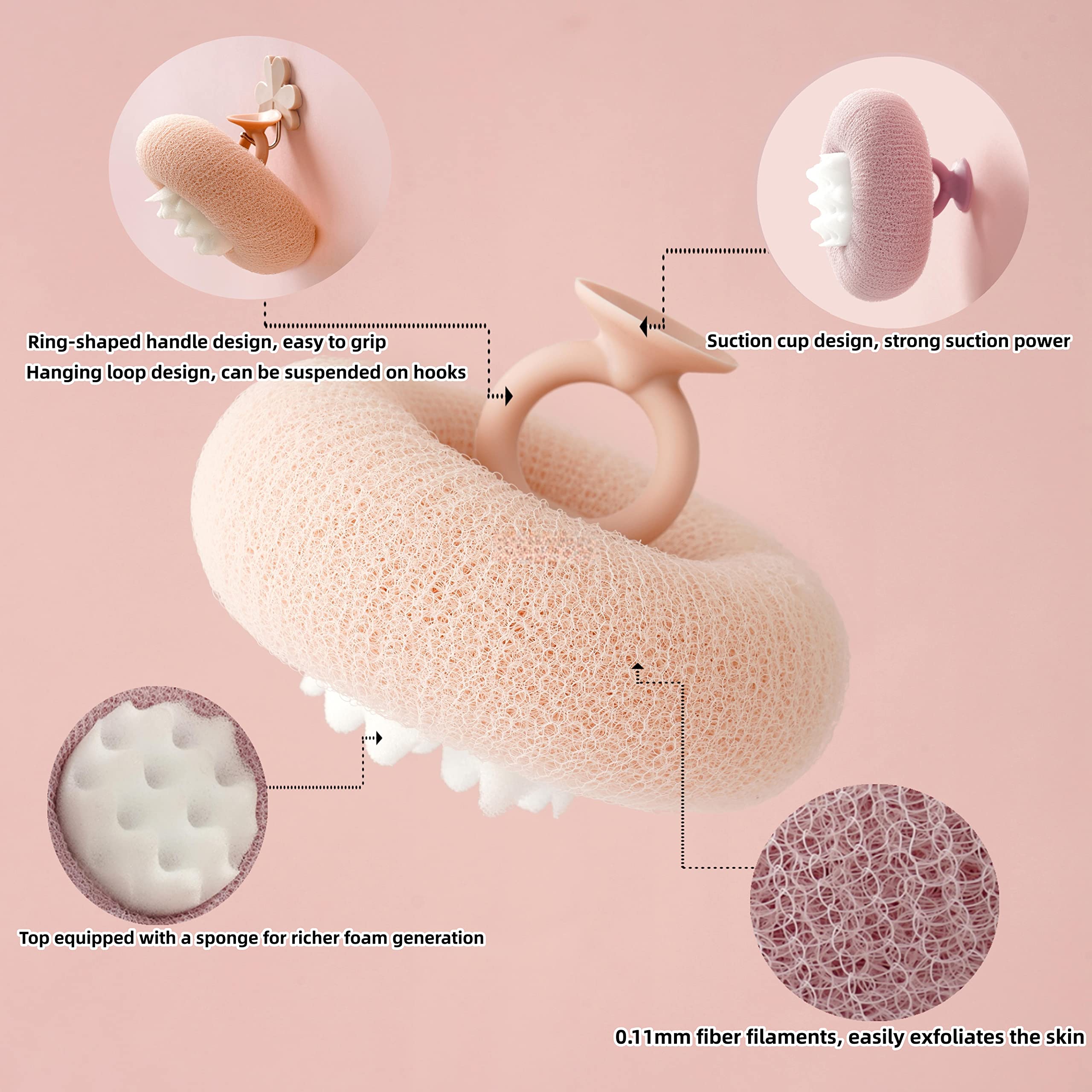 Super soft sunflower suction cup bath ball by Arenzza for bathroom use, shown with bright sunflower design and suction cup attachment.